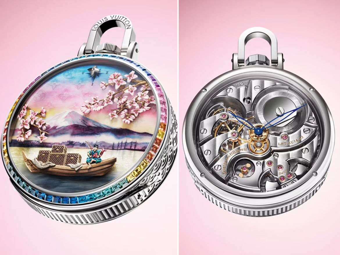Louis Vuitton Escale Mount Fuji Pocket Watch brings a functional landscape to life