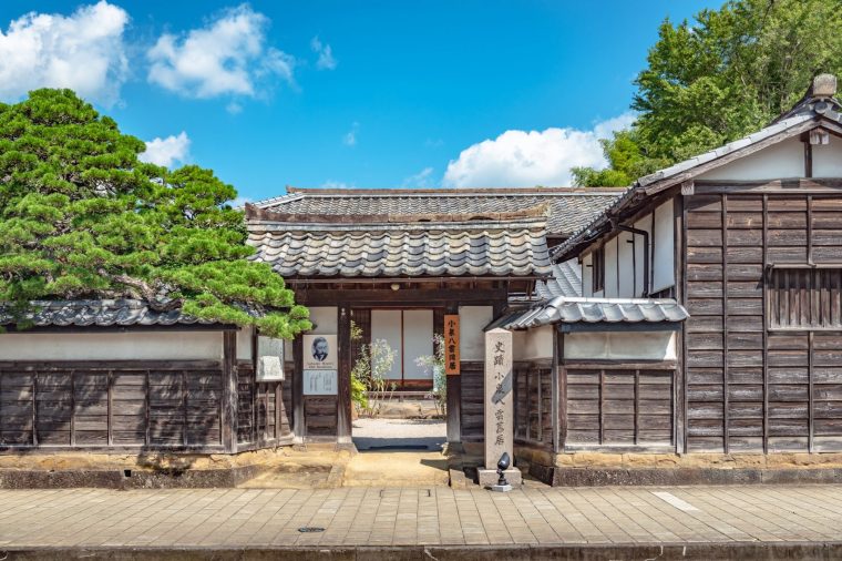 Matsue, Shimane, Japan - September 19 2018 : Lafcadio Hearn was born in Greece in 1850 to a father from Ireland and a mother from Greece. He married a Japanese lady and was naturalized as Koizumi Yakumo, the name he remains known under in Japan.