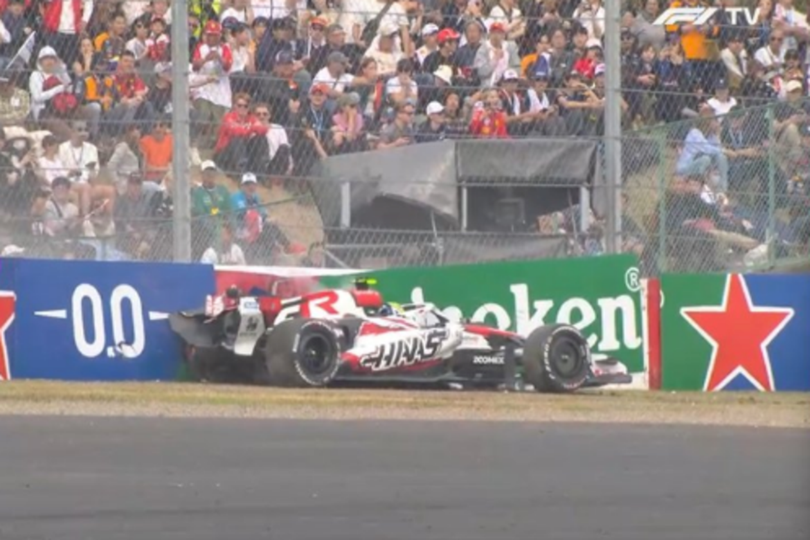 Ollie Bearman crashed at the Japanese GP