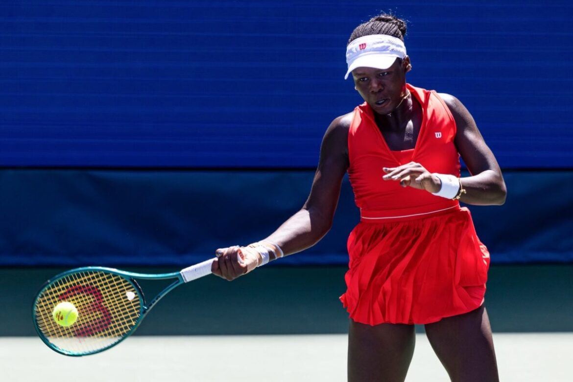 Victoria Mboko in action ahead of the Australian Open.
