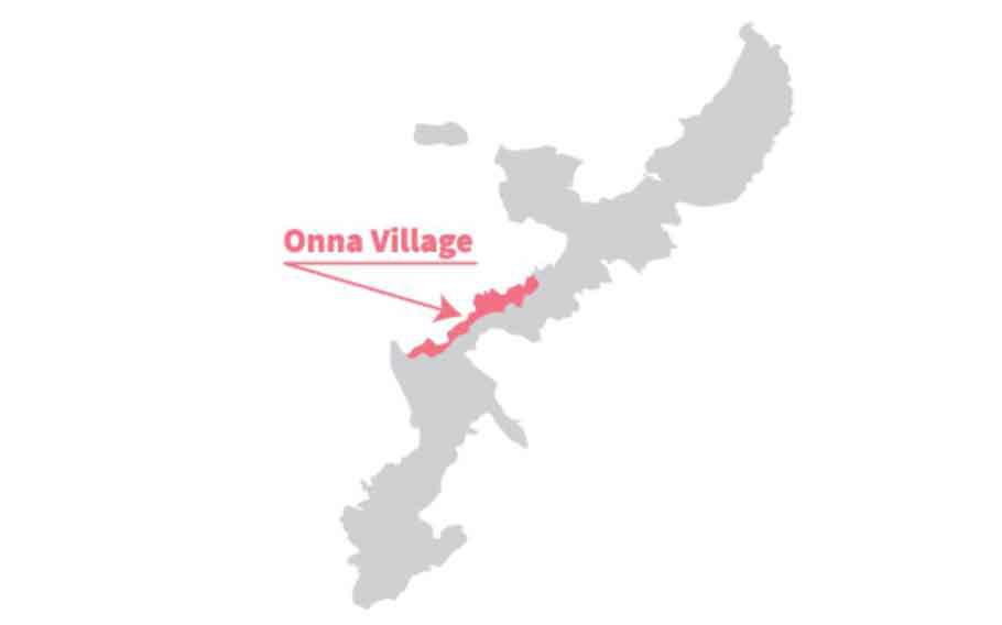 Okinawa map showing the location of Onna Village.