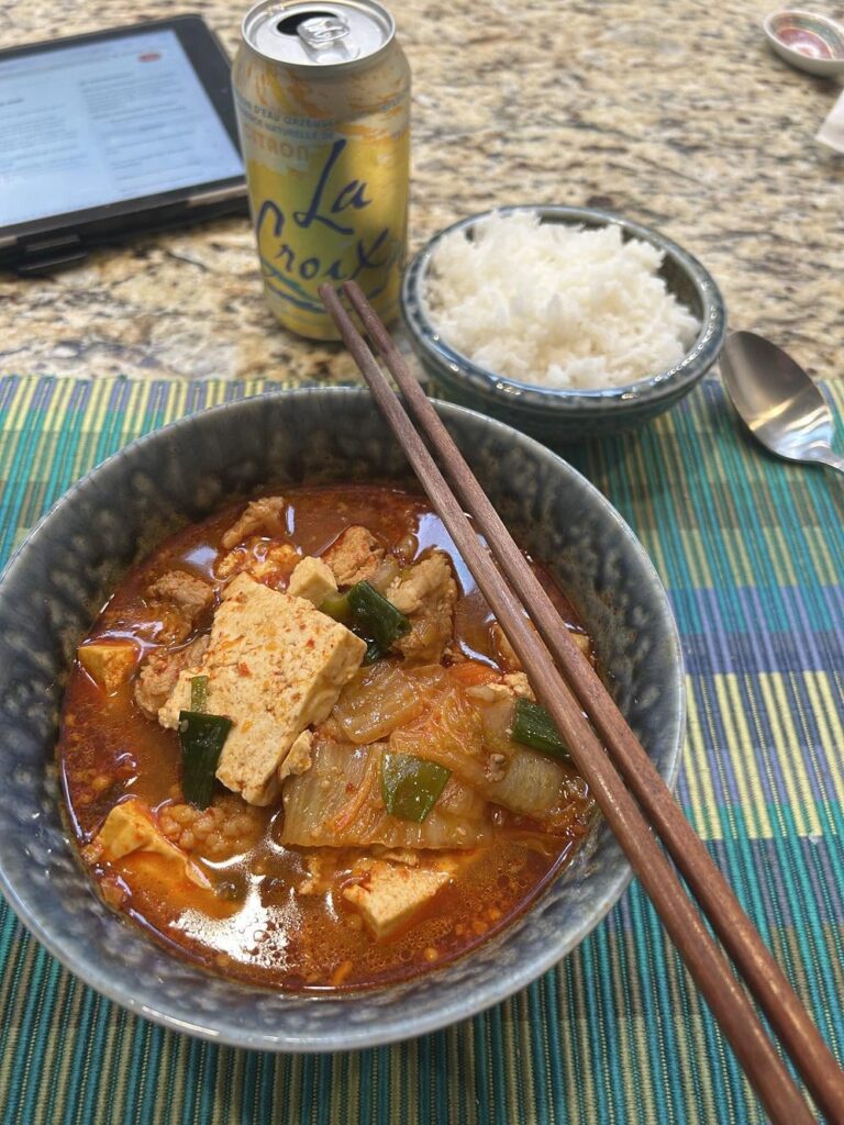 Made some kimchi nabe for the family