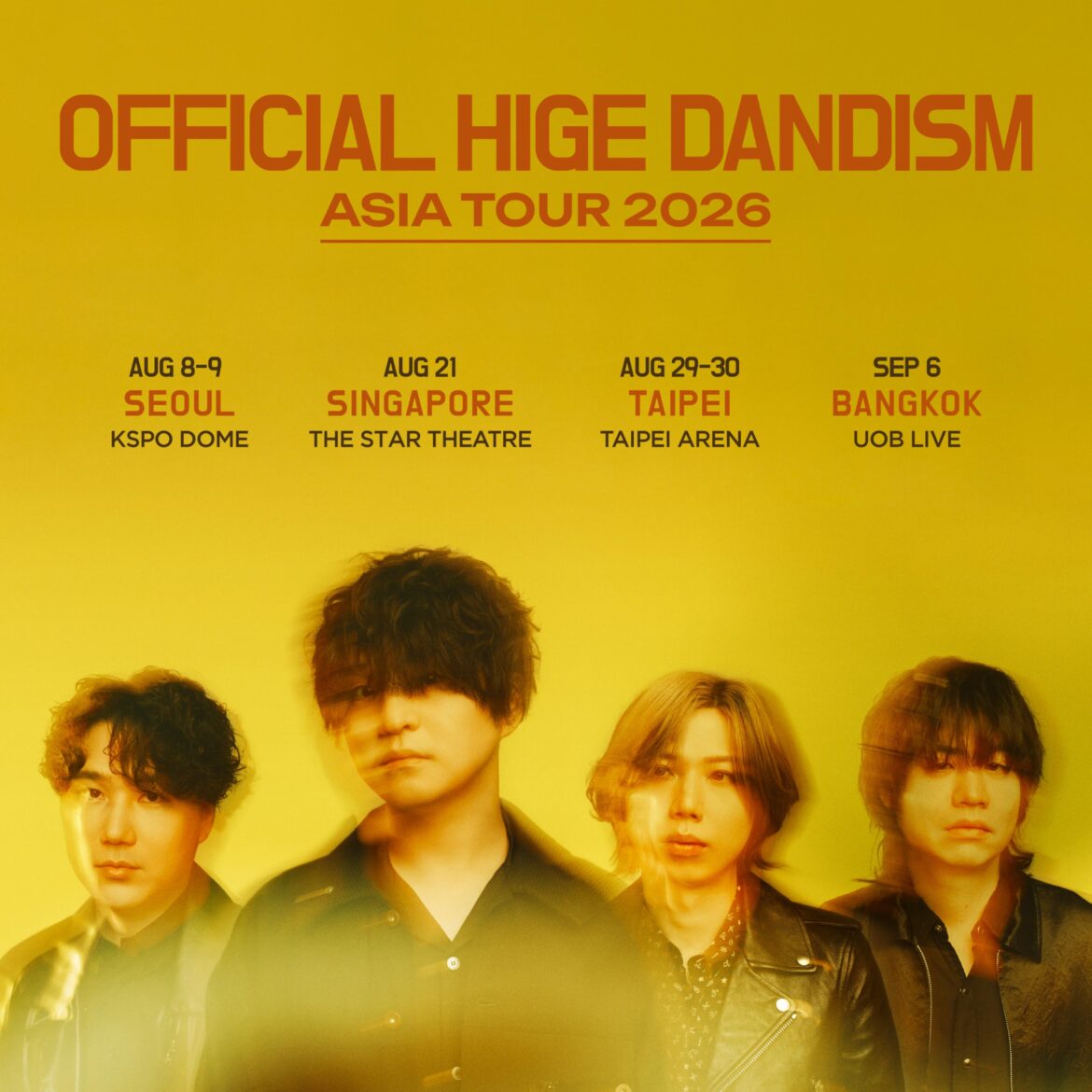 Official Higedan announces Asia Tour 2026
