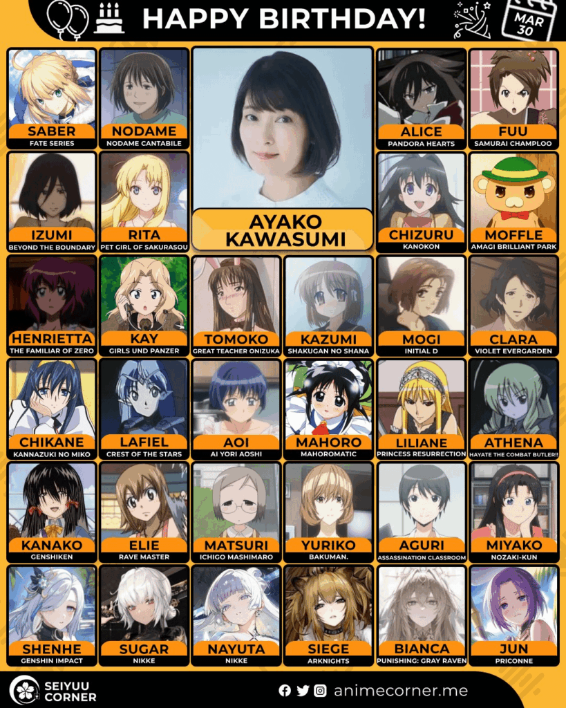 Happy birthday to Ayako Kawasumi!