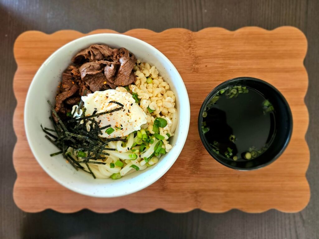 I made cold niku udon for lunch