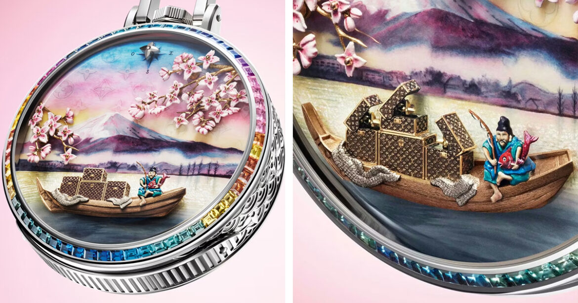 Louis Vuitton Pocket Watch Offers an Immersive View of Mt. Fuji