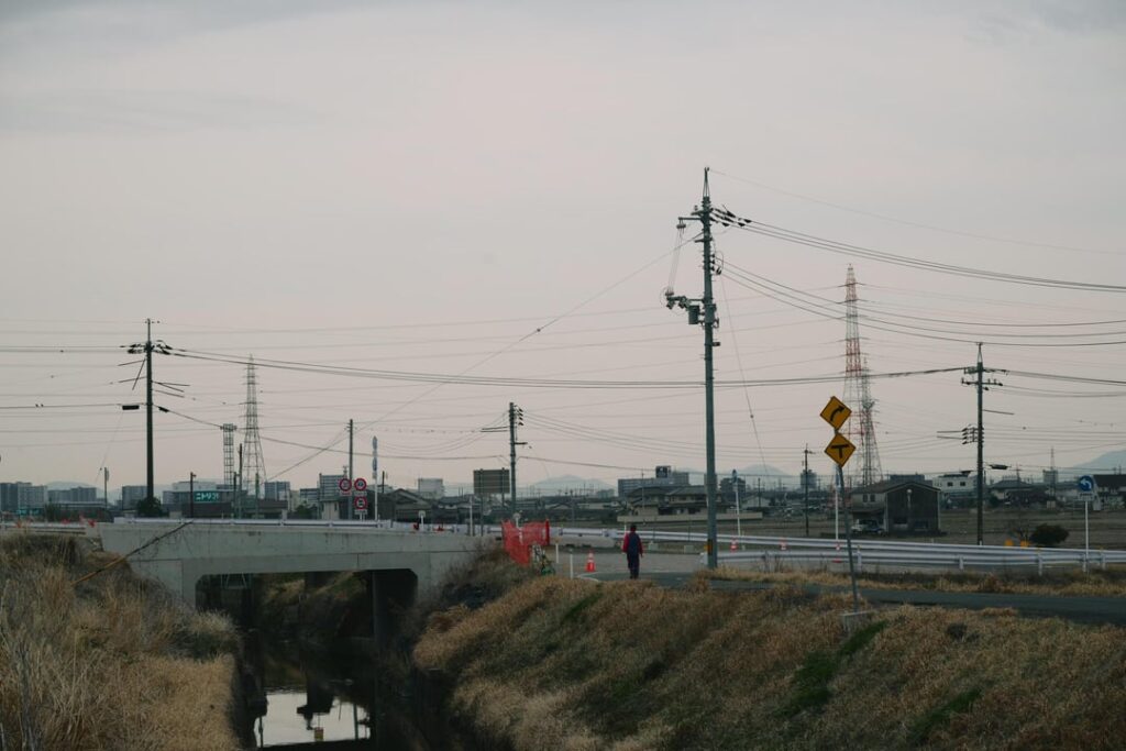 Outskirts of Okayama look rather depressing at this time.