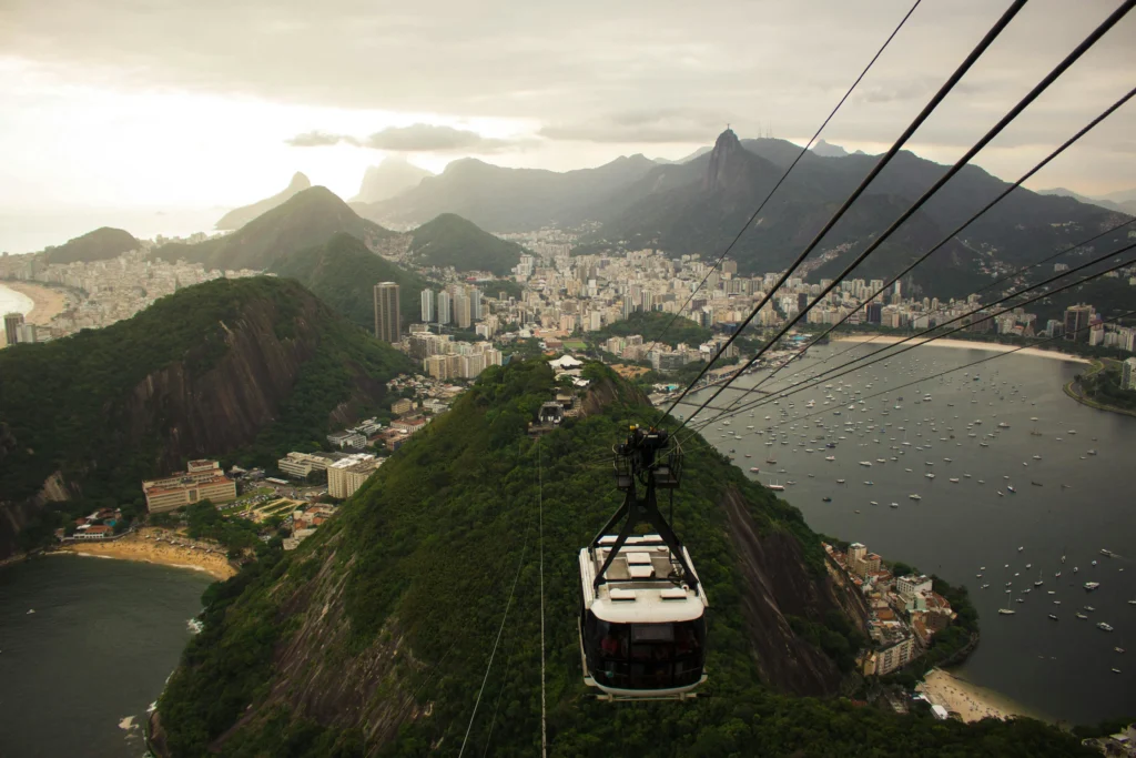 Cable car ride above Rio de Janeiro in Brazil