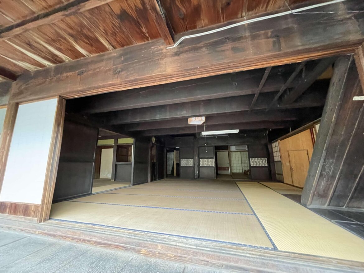 Traditional tatami room inside an old Japanese house