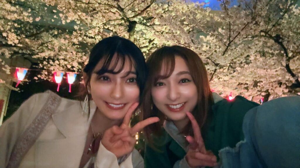 Kouno Marika and Takagi Yurika's Nighttime Cherry Blossom Date🌸🌸