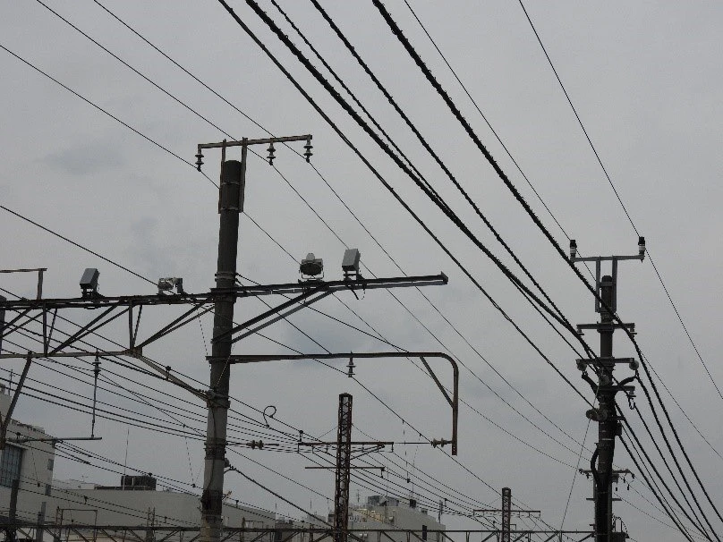 Stationary pantograph and OCS monitoring cameras