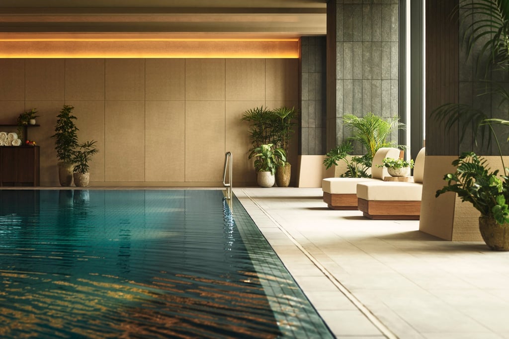 The pool area also features a lovely outdoor deck. Photo: Handout