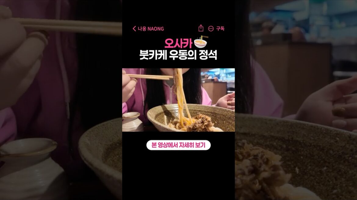 오사카 붓카케 우동의 정석🍜 #나옹NAONG