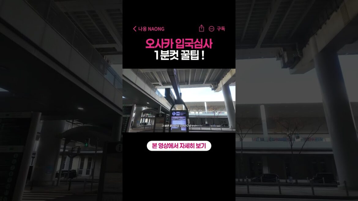 오사카 입국심사 1분컷 꿀팁 딱 알려드림✈️ #나옹NAONG