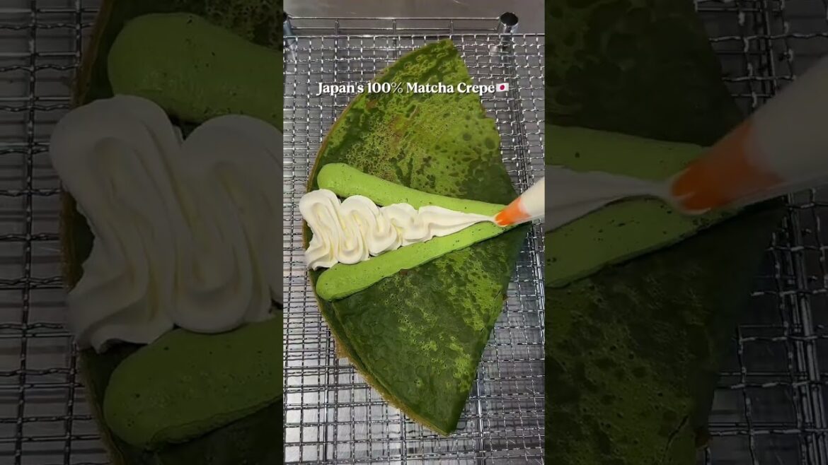 ✅100% Matcha Crepe Reciep #japan #japanesefood #japanesestreetfood #shorts #crepe #matcha