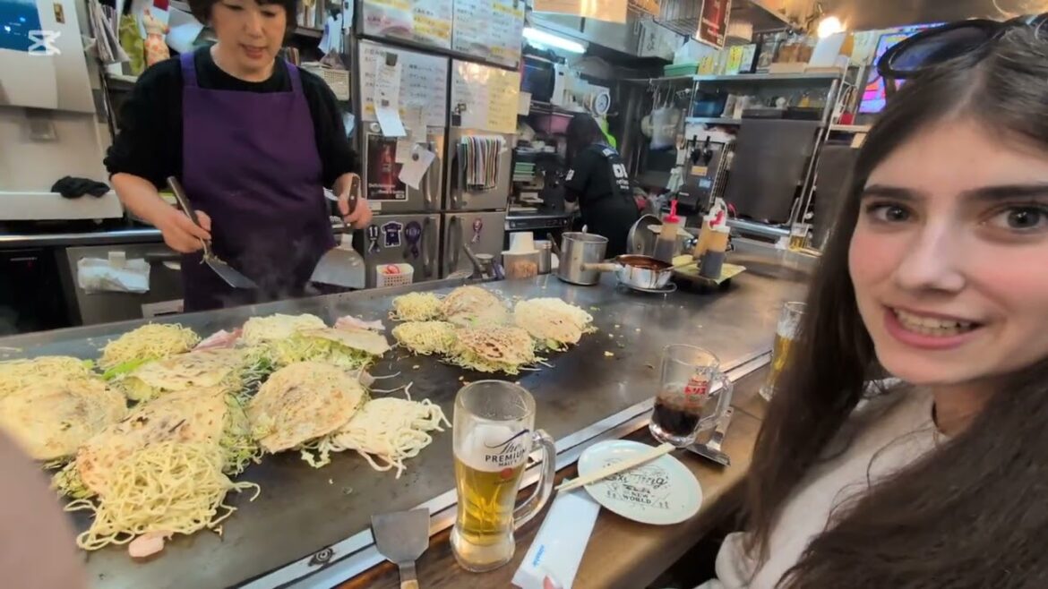 Okonomiyaki in Hiroshima, Japan. OMG!!!