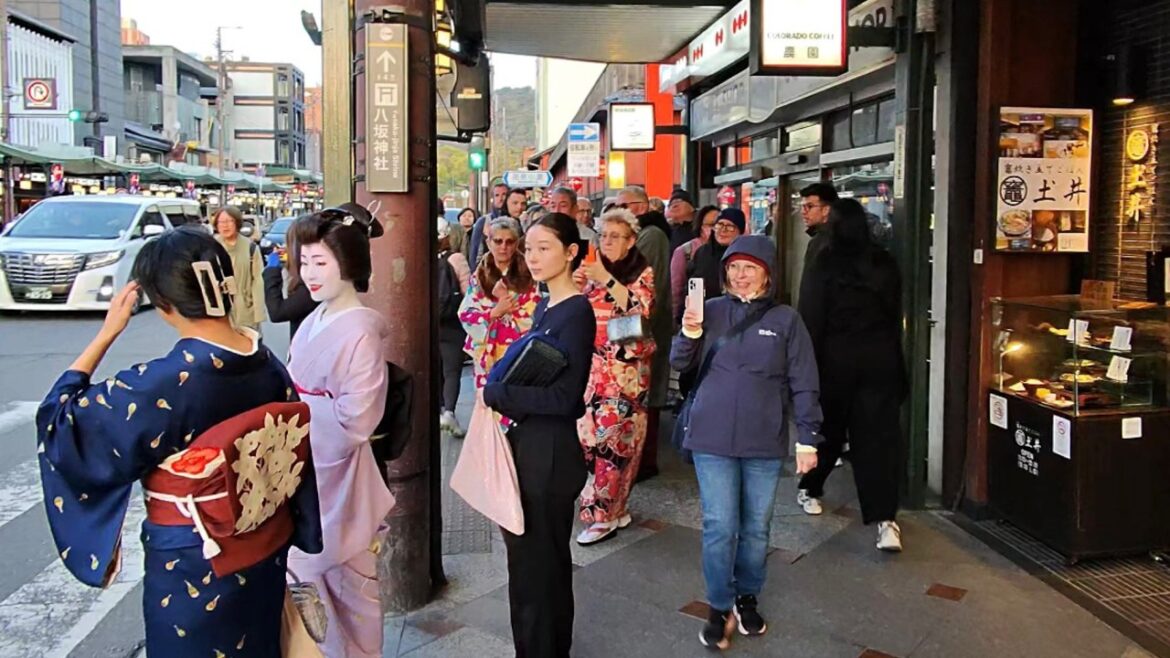 外国人観光客の初リアクション👘🌸｜祇園で舞妓＆芸妓にWOW！😲