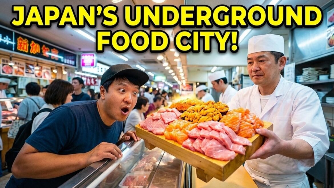 24 HOURS Eating at Japan's UNDERGROUND FOOD CITIES in Tokyo Japan