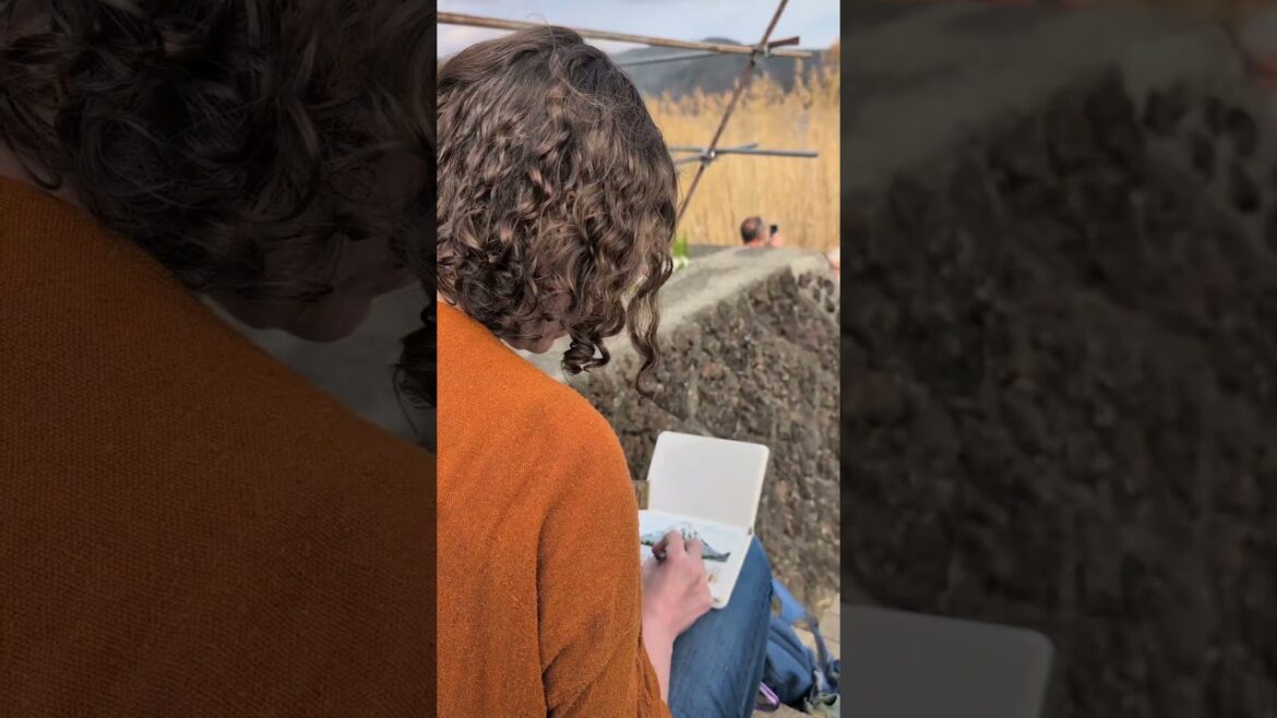 plein air painting at Mount Fuji in Japan #artshorts #travelsketch