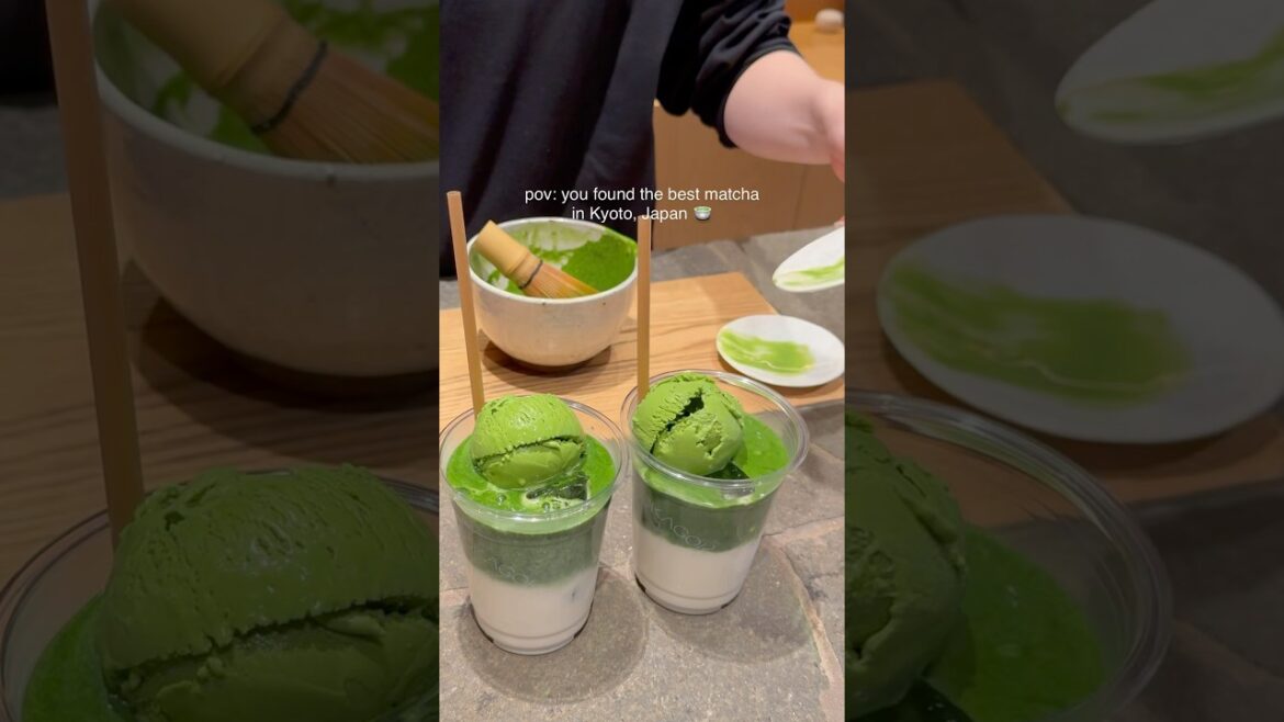 I found the BEST Matcha Latte in Kyoto, Japan🍵 #matcha #matchalatte #kyoto #matchatea #japanfood