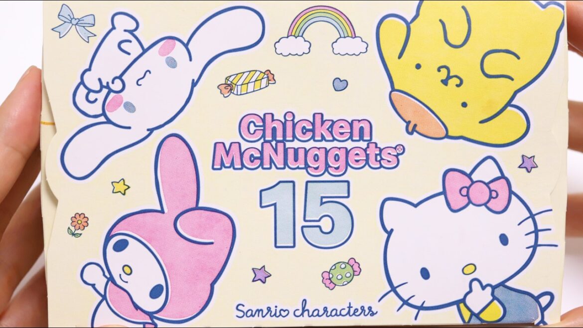 Mcdonald's🍔Sanrio Chicken McNuggets with Limited Time Sauce ASMR & Unboxing (No Talking)
