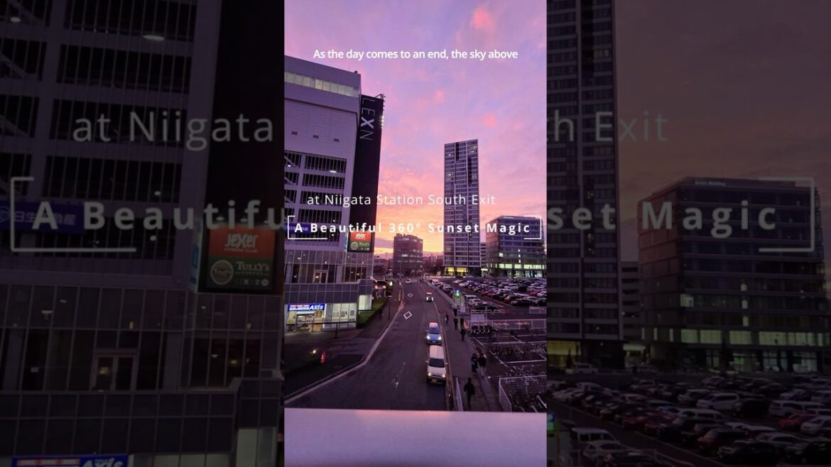 A beautiful 360° sunset magic at Niigata Station south exit. 🌆 You won’t believe this view !