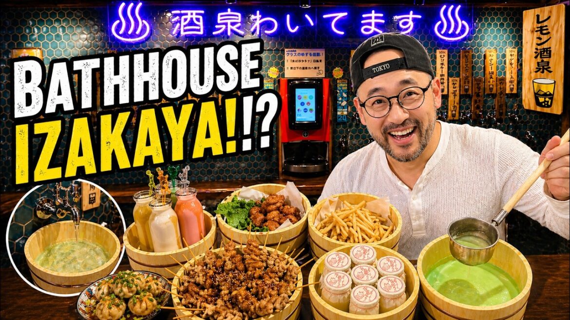 Tokyo’s Bathhouse Izakaya Has Drinks Flowing from the Taps
