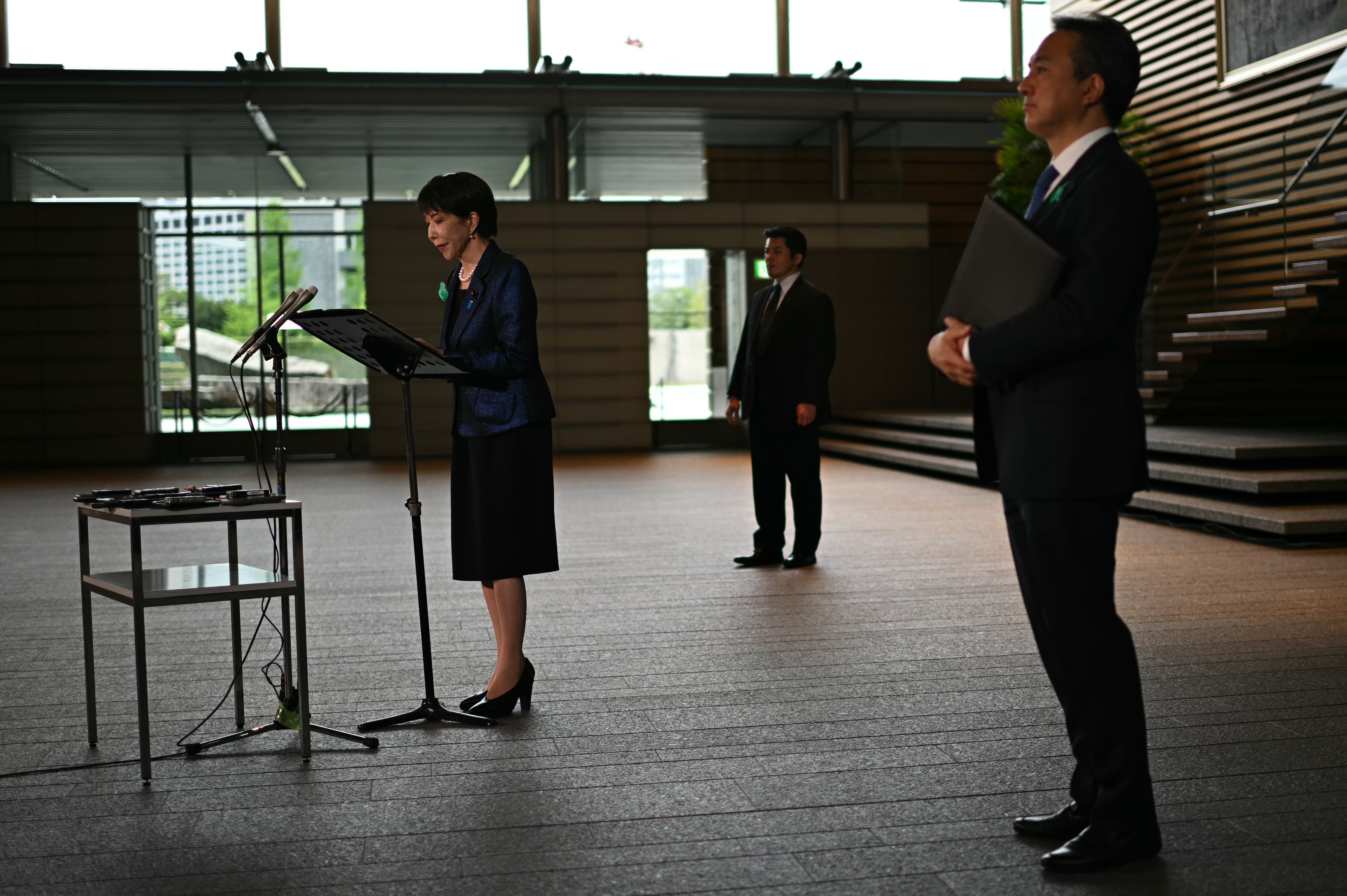 File. Sanae Takaichi vowed to ‘work, work, work, work and work’ after winning the ruling Liberal Democratic Party's leadership election in October