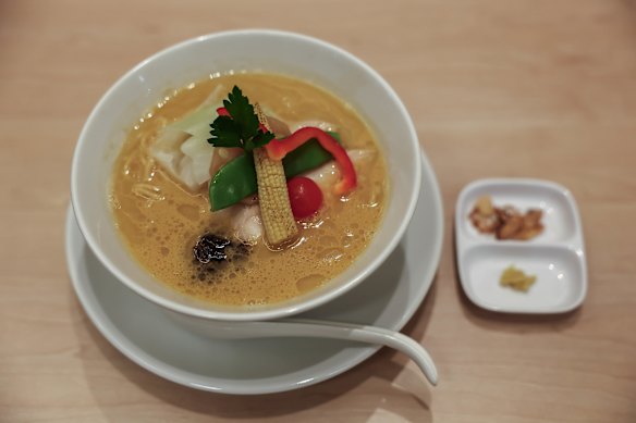 Truffle paitan ramen imbued with truffle and truffle oil.