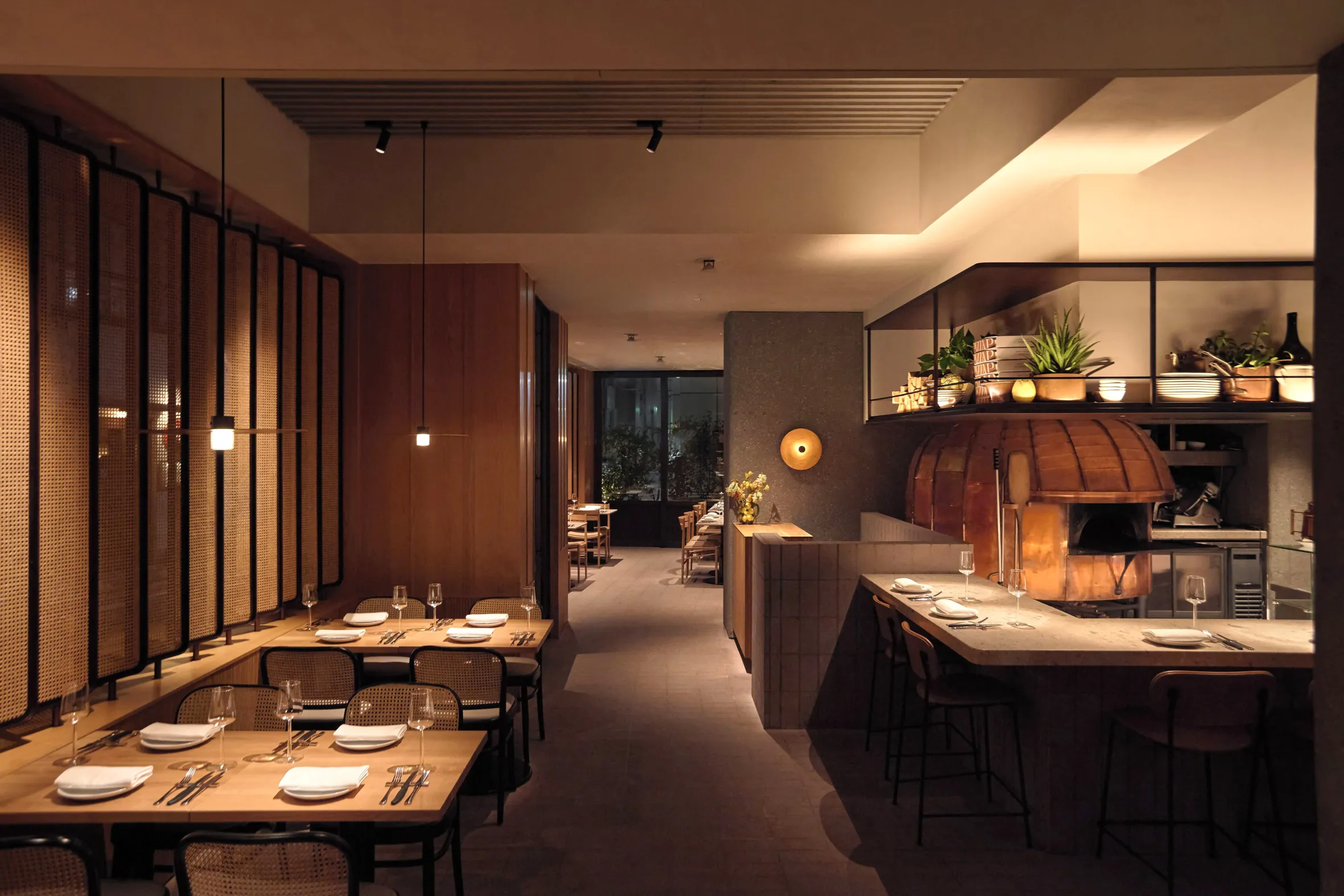 The restaurant at Trunk Hotel Yoyogi Park in Tokyo