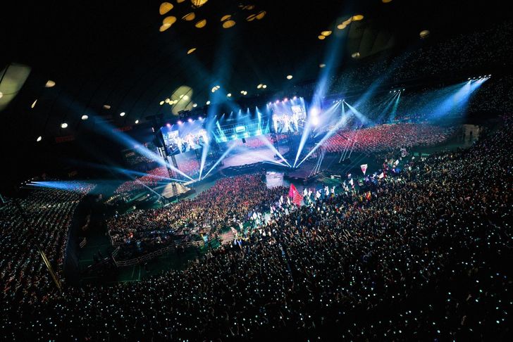 Fans of K-pop boy band BTS attend the Tokyo leg of the group's 'ARIRANG' world tour at Tokyo Dome, Saturday. A total of some 110,000 fans filled the venue over two sold-out nights. Courtesy of BigHit Music