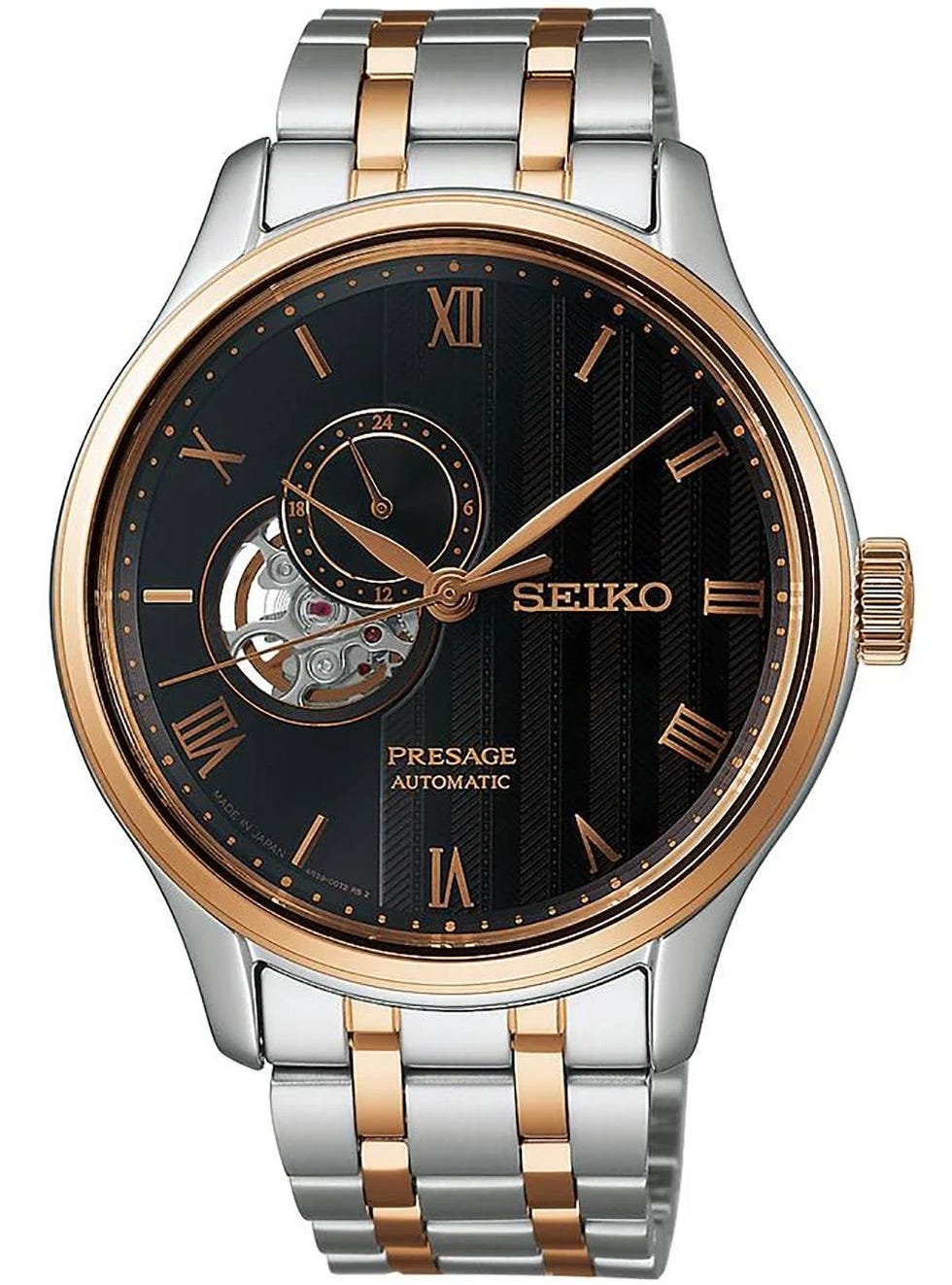 luxury automatic watch with gold and silver accents
