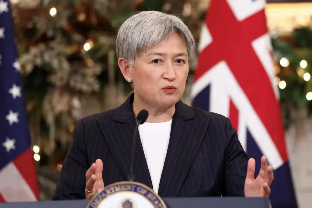 Australia’s Foreign Minister to visit Japan, China, South Korea to discuss energy security Australian Foreign Minister Penny Wong speaks during the Australia-United States Ministerial Consultations (AUSMIN) at the State Department in Washington, D.C., U.S., December 8, 2025. REUTERS/Kevin Lamarque