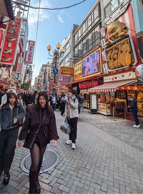 Dotonburi, a long strip famous for its array of street eats in Osaka.