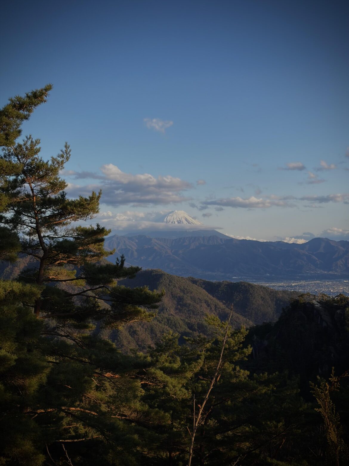 Fuji and Kofu at sunset