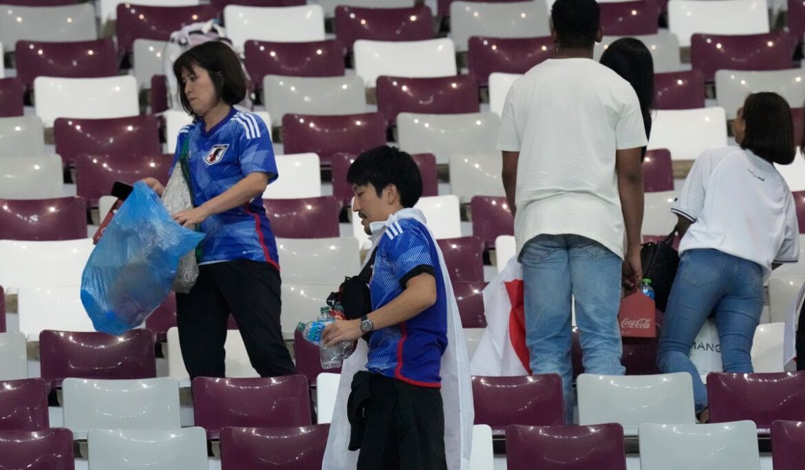 Why you may see Japanese soccer fans cleaning up the stadium after World Cup games