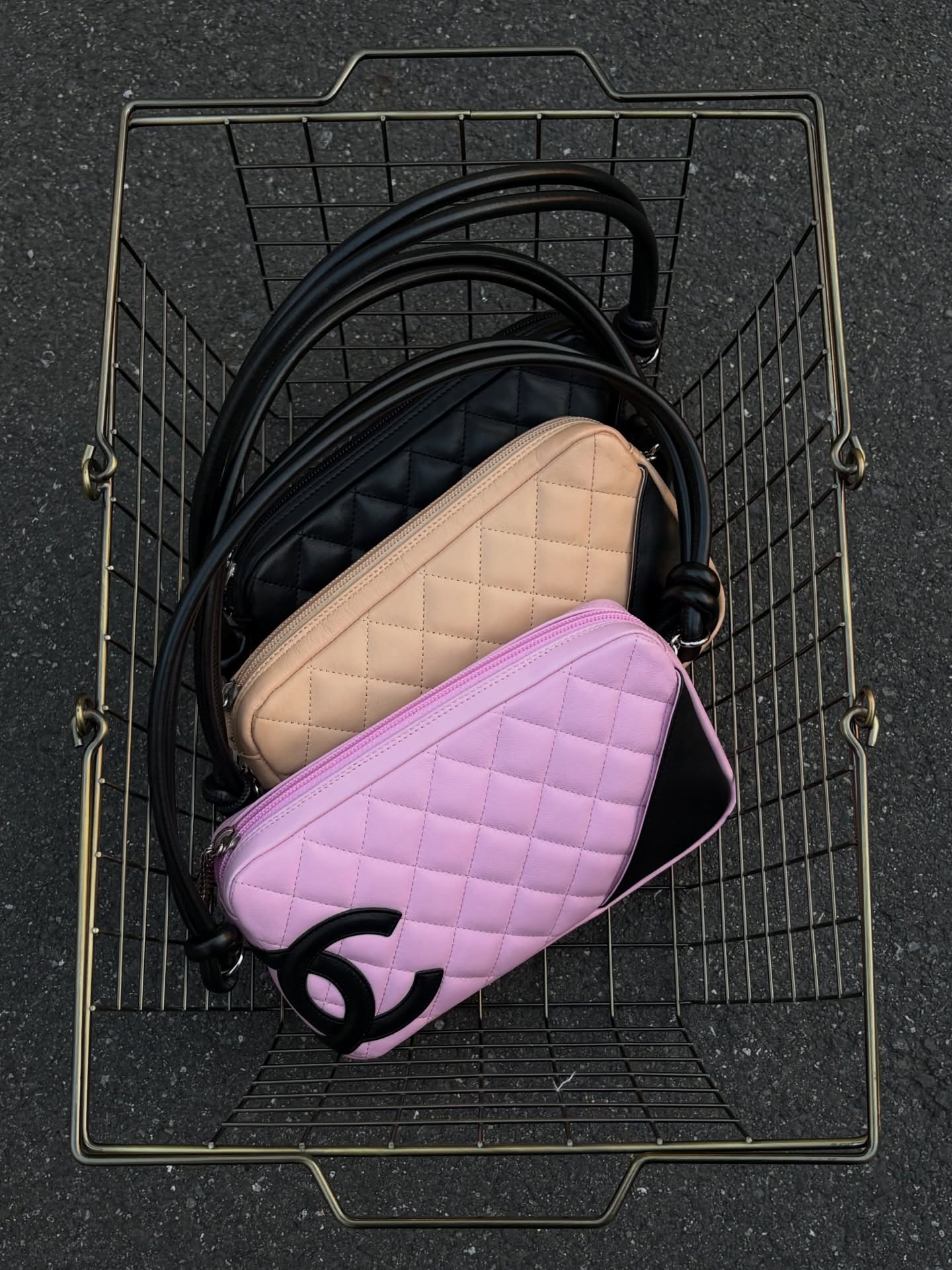 Vintage Channel bags in Tokyo.