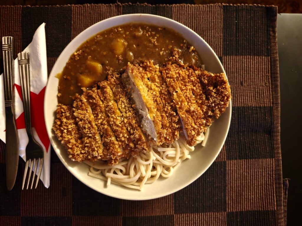 Chicken katsu curry with udon noodles I made last week.