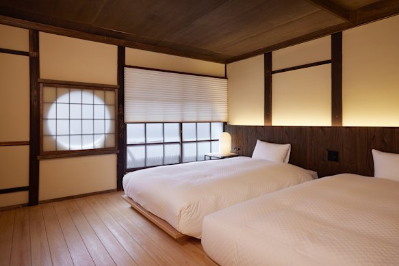 A traditional Japanese-style guestroom at Ozu’s Nipponia Hotel.