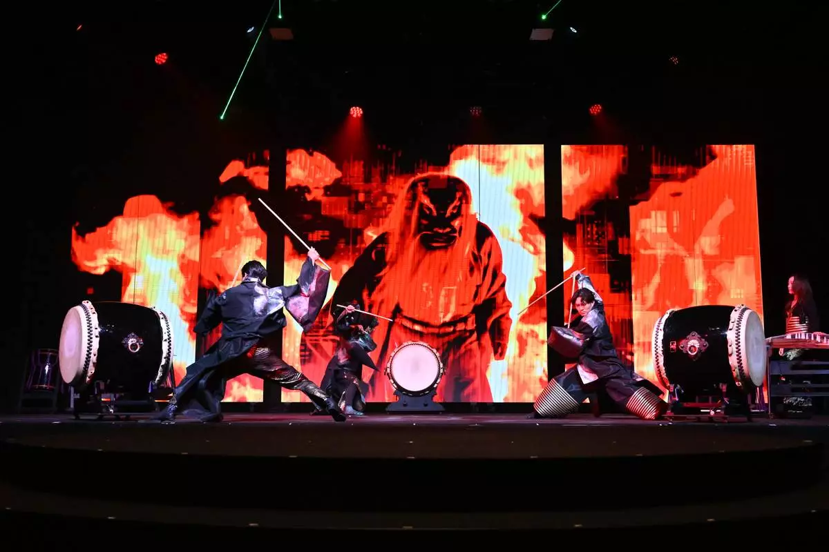 DRUM TAO delivering a powerful taiko performance