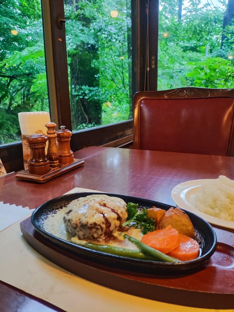 Hamburg steak with 4 kinds of cheese in Nikko, Tochigi