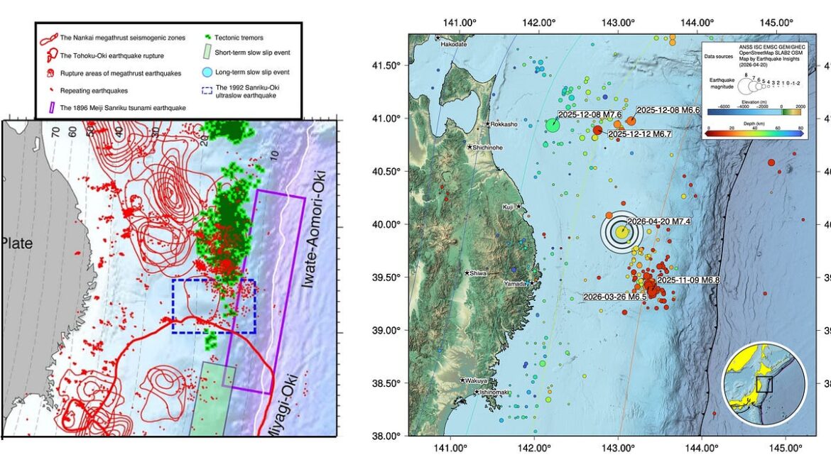 Another large subduction earthquake off the coast of northern Japan...