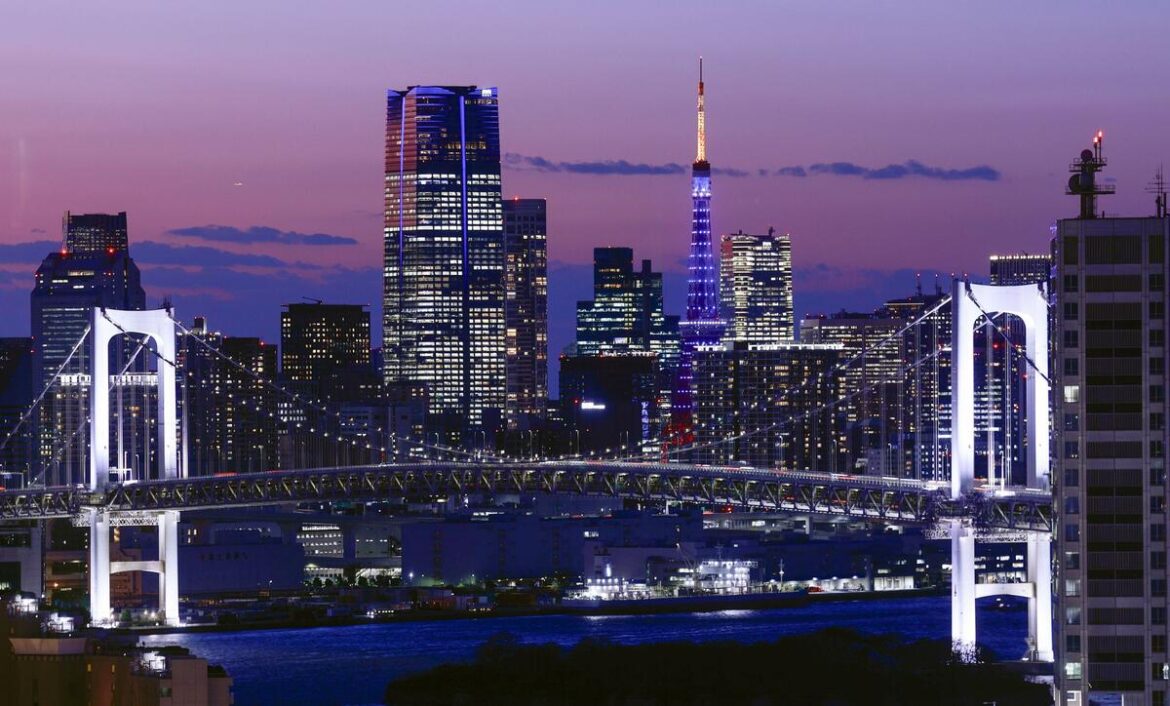 Tokyo Tower lit up blue to mark World Autism Awareness Day