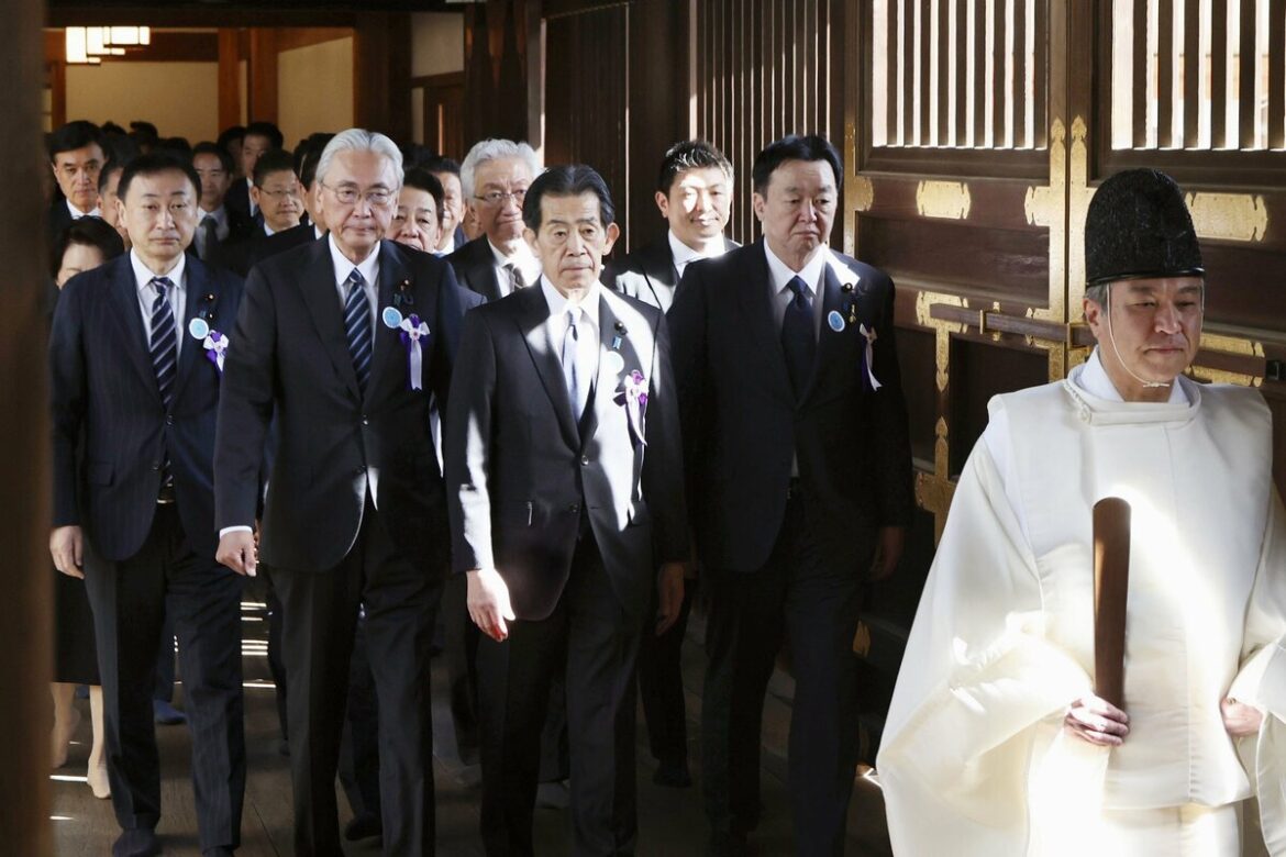 Cross-party group of 120 Japan lawmakers visits war-linked Yasukuni shrine