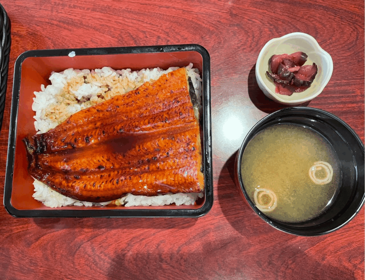 Unagi bowl and miso soup I had in Kyoto