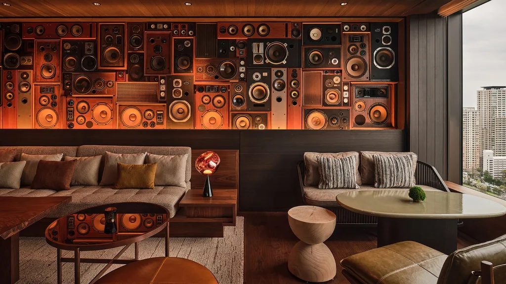 Music shapes the decor at Patina, Osaka 