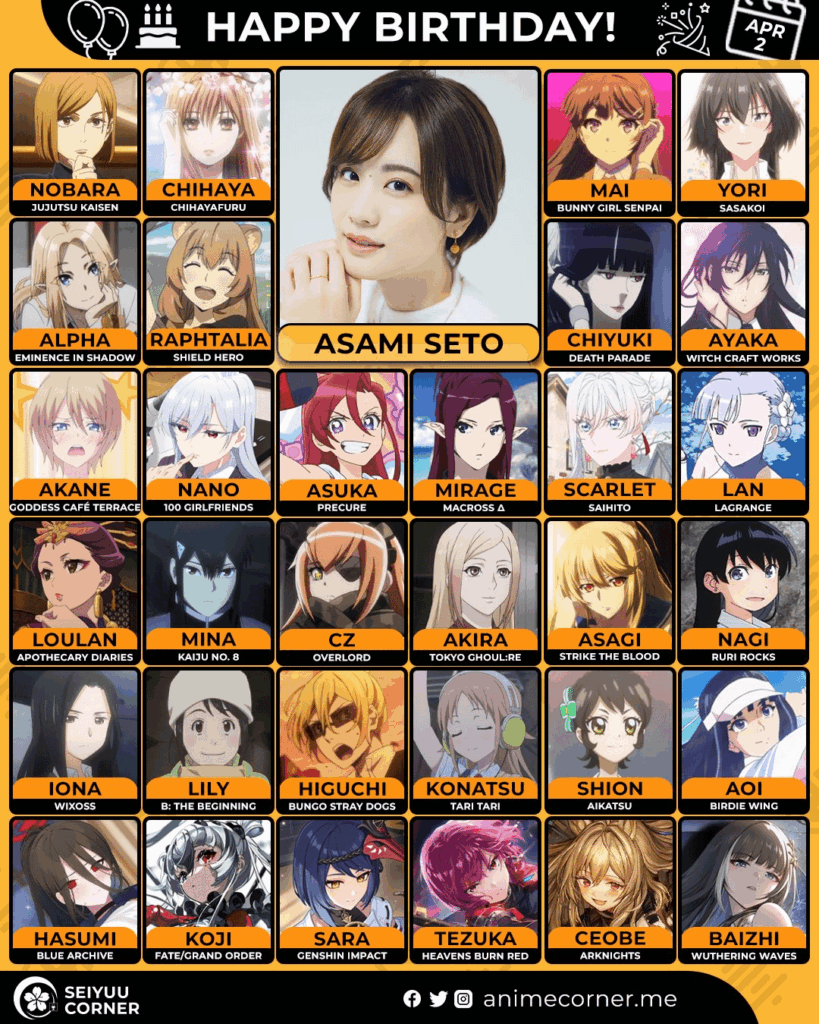 Happy birthday Asami Seto!