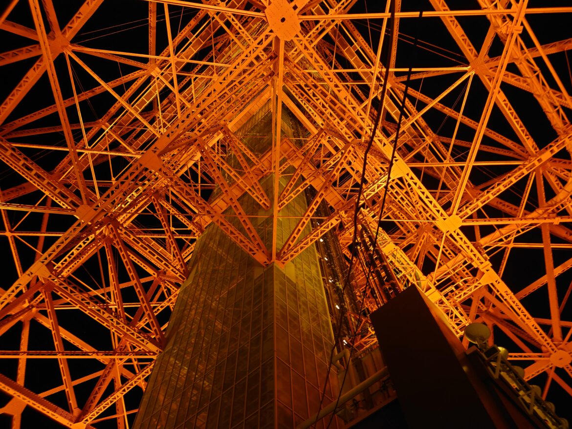 The steel framework of Tokyo Tower