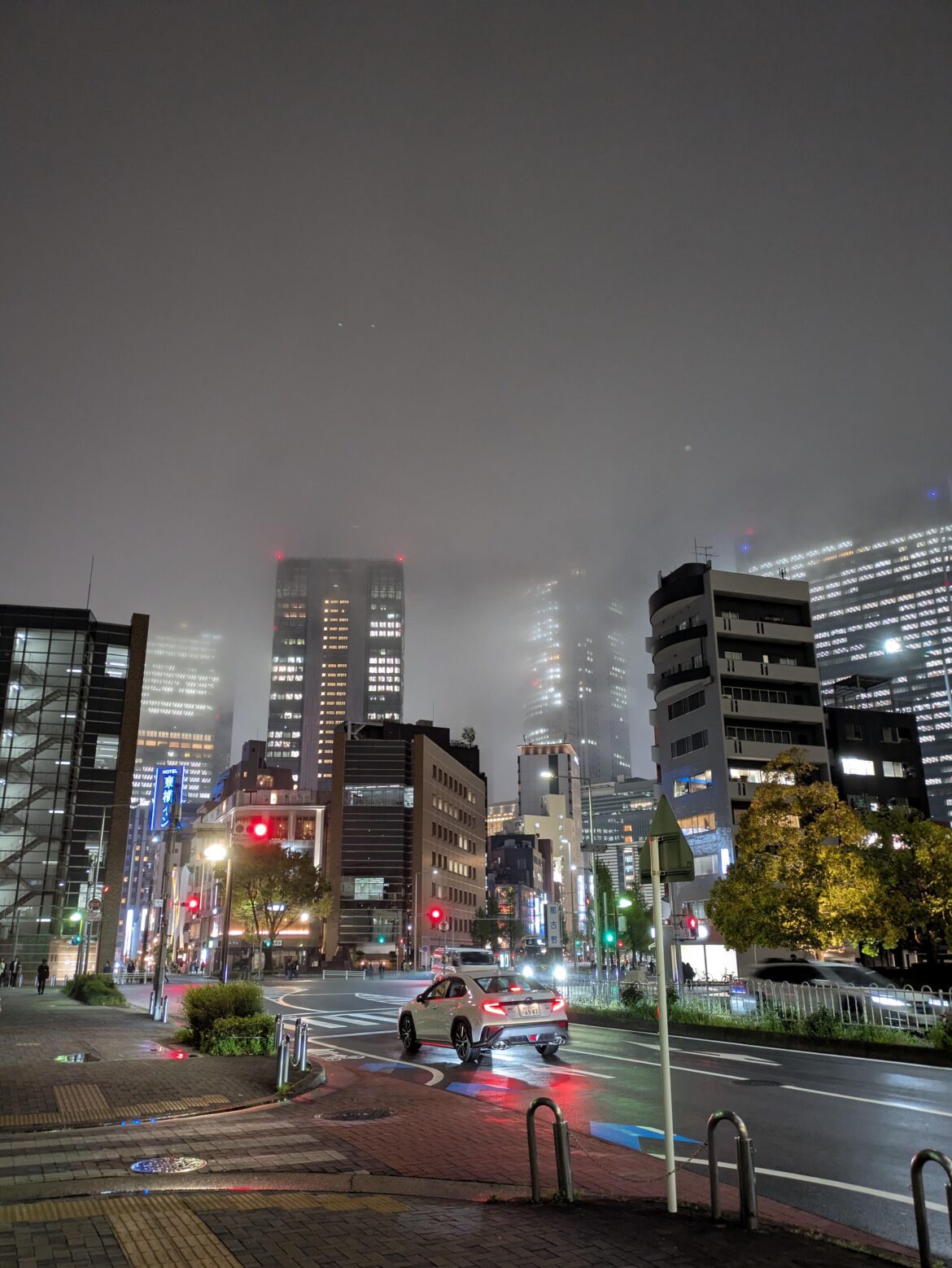 Skyscrapers shrouded in mist