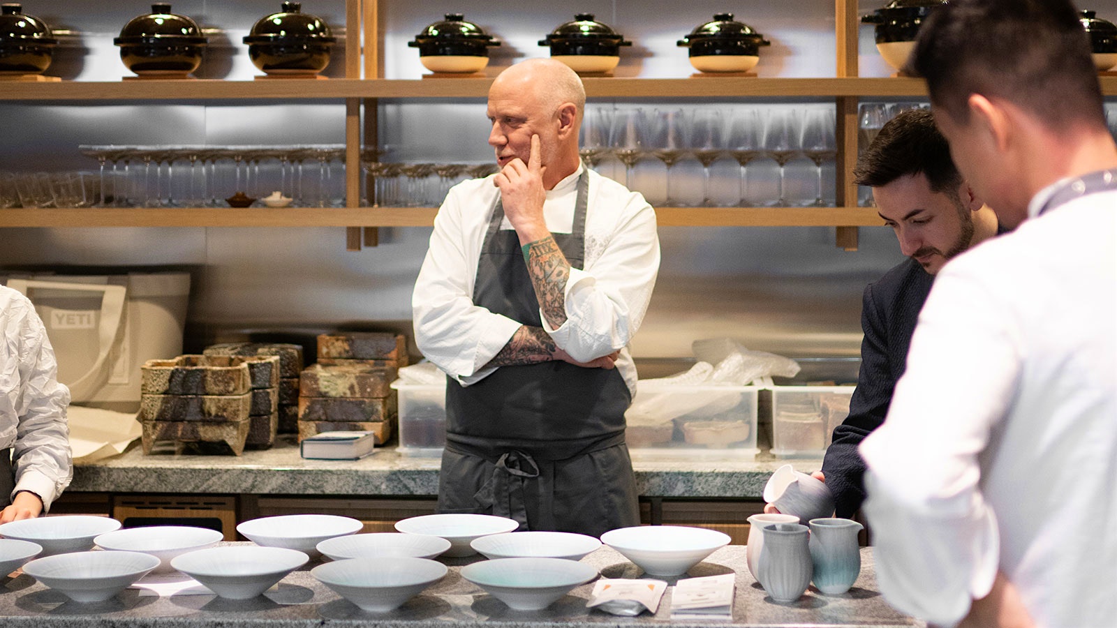 Kyle Connaughton in the kitchen of SoNoMa by SingleThread.